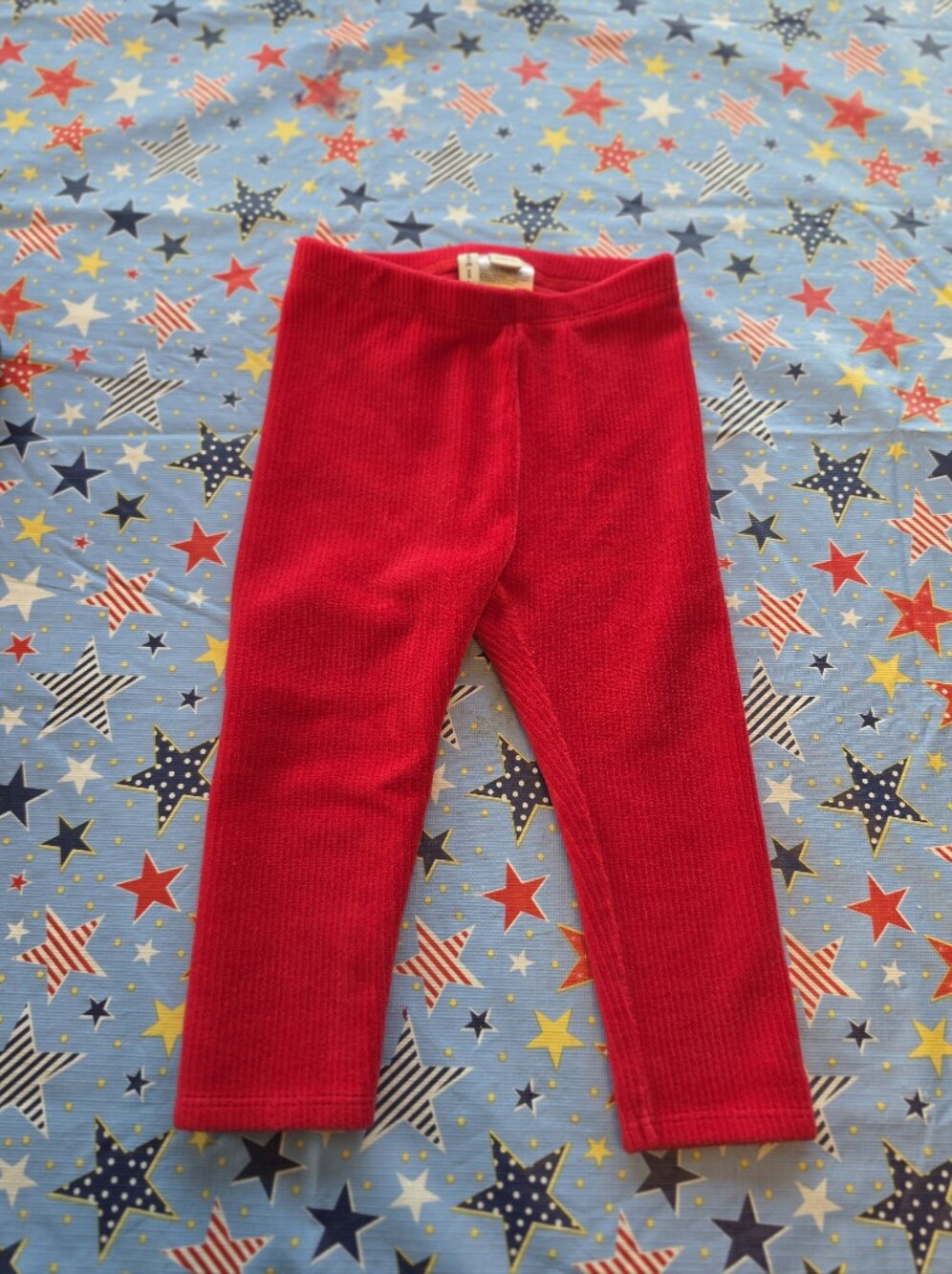 Janie and Jack Bright Red Ribbed Girls Leggings